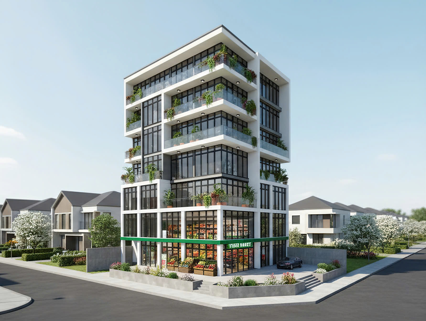 TÒA NHÀ PHỨC HỢP SHOPHOUSE & CĂN HỘ CHO THUÊ